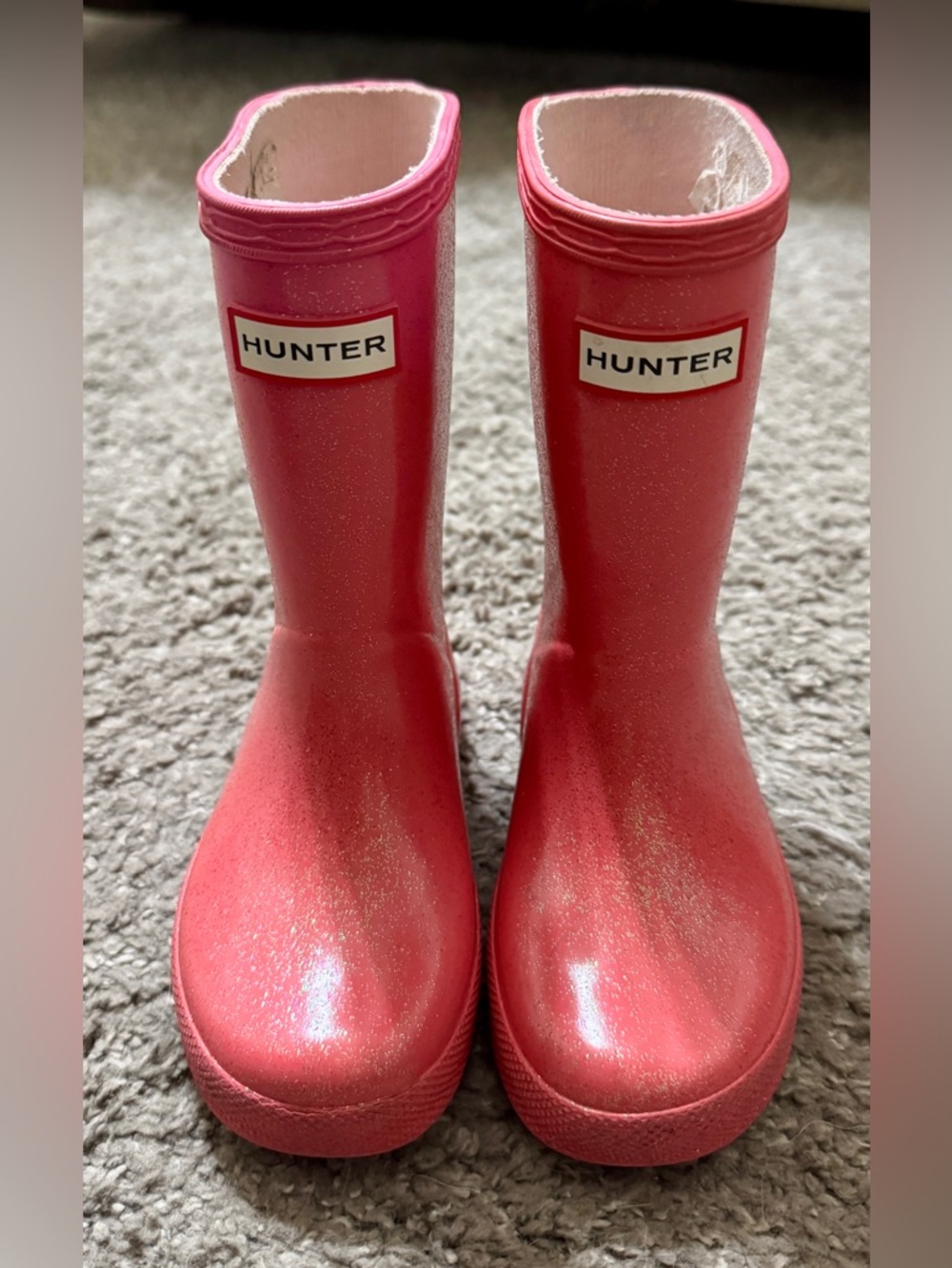 Hunter Pink Rain Boots, Size 9T (Girls)